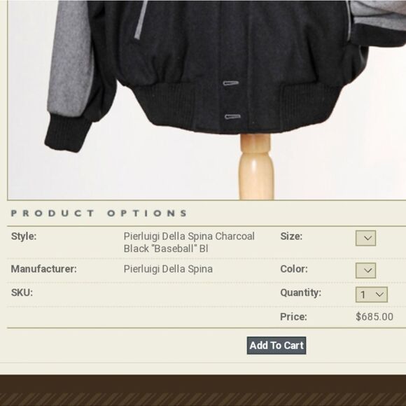 Pierluigi Della Spina Wool/ Cashmere Lettermans Jacket - Picture 12 of 12